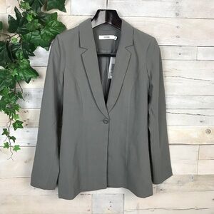 NEW Justfab Gray One Button Blazer Jacket Coat S